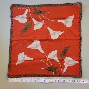 2 Vintage Handkerchiefs Michel Leger , Japanese Floral handkerchiefs